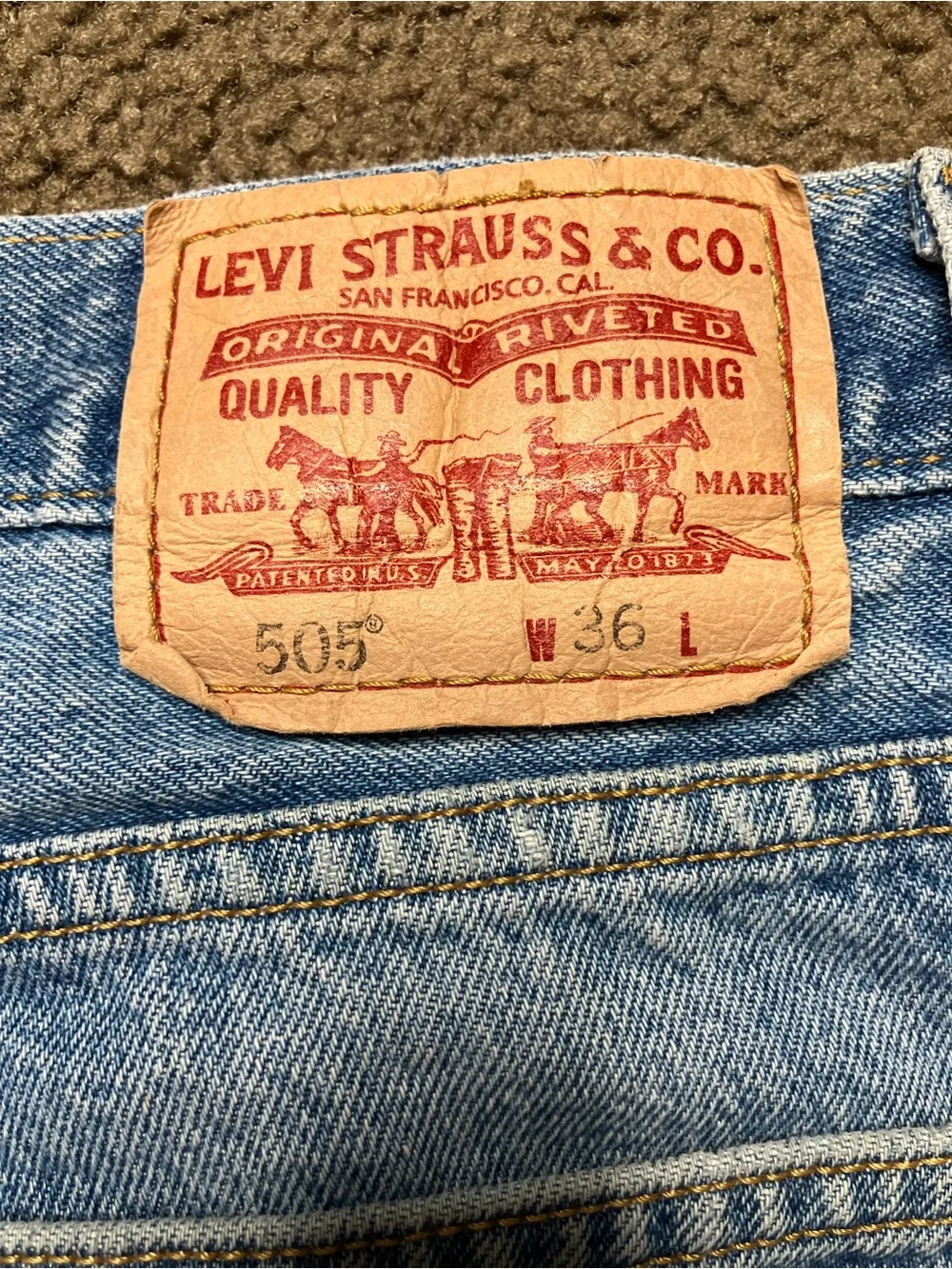 Vintage Levi's 505 Vintage Jorts W36 Y2K Light Wash Mens Blue